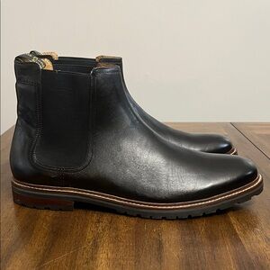 Florsheim Chalet Leather Mens Black Round Toe Chelsea Boots Slip On Sz 12 3E
